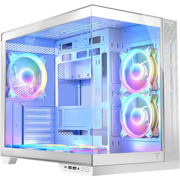 Корпус для комп'ютера Modecom VOLCANO PANORAMA APEX Midi-Tower ATX 5xFans ARGB White (AT-PANORAMA-5F-ARGB-20-00)