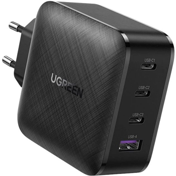 Мережевий зарядний пристрій Ugreen CD224 3xUSB-C 1xUSB-A QC4.0 65W GaN Black (1206809375)