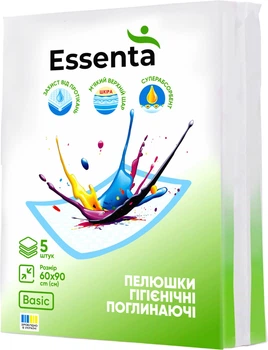Пеленки гигиенические впитывающие Essenta Basic 60x90 см 5 шт (4820264120667)