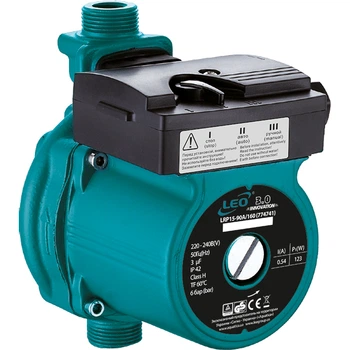 Насос повышения давления LEO с мокрым ротором 3.0 LRP15-90A/160 123Вт 1.5м³/ч Hmax 9м 3/4" 774741