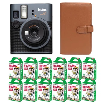 Комплект Камера для миттєвого друку Fujifilm Instax Mini 41 + Фотопапір на 120 фото (6 картриджі х 20 знімків) + Коричневий фотоальбом на 108 фото