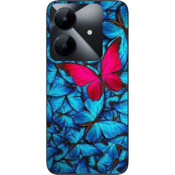 Силиконовый чехол SMTT для Realme Note 60 4G / Note 60x 4G с картинкой Бабочки
