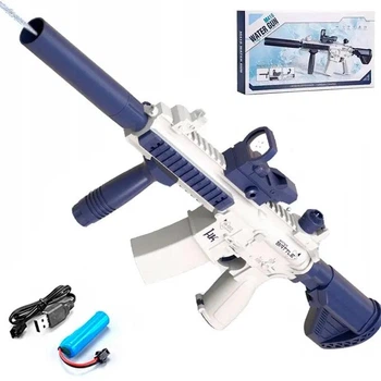 Водяной автомат М416 на аккумуляторе электрический с прицелом Water Gun синий