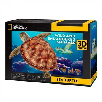 3D пазл объемный Cubic Fun Исчезающие животные Морская черепаха 31 элементов DS1080h