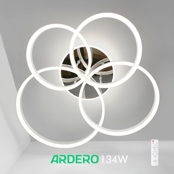 Люстра PROTEA 134W AL6174 ARD белая с хромом Ardero 3000К-6500К 8300Лм светодиодная с пультом 820х700х180мм
