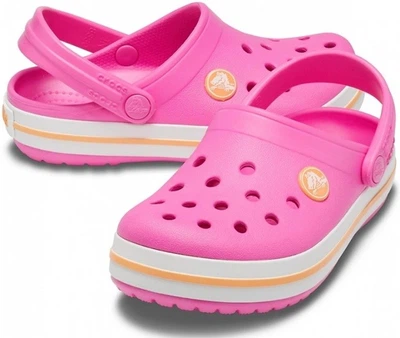 Дитячі крокси для дівчинки Crocs Crocband Kids Electric Pink / Cantaloupe (34/35, рожевий)