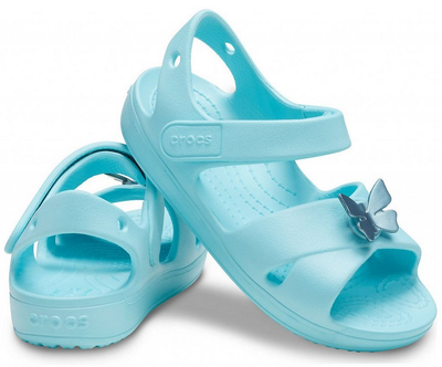 Дитячі сандалії для дівчинки Crocs Classic Kids Cross-Strap Sandal Ice Blue (24/25, блакитні)