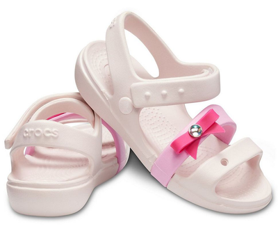 Дитячі сандалії для дівчинки Crocs Keeley Charm Sandal Barely Pink (27/28, бежевий)