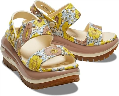 Жіночі Сандалі Crocs Mega Crush Retro Floral Sandal Vanilla\Cork (39-40, бежевий)