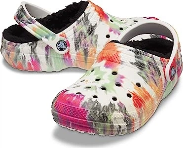 Дитячі Крокс Класік Теплі Crocs Classic kids Lined Tie Dye Clog Blotched Tie Dye (40-41, різнокольоровий)