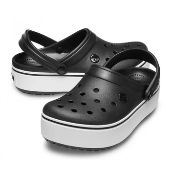 Дитячі крокси для дівчинки Crocs Crocband Platform Clog Black/White (33/34, чорний)