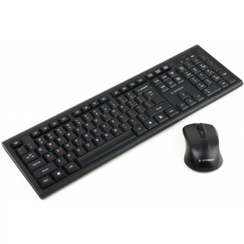Комплект (клавиатура и мышь) Gembird KBS-WM-03-UA Black, беспроводной, USB, черный - Б/У