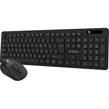 Комплект (клавиатура и мышь) Vinga KBSW-100 Black, беспроводной, USB, черный - Б/У