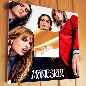 Декоративное зеркало "Группа Maneskin" подарок для фанатов рок музыки, украшение в спальню, бар, клуб, студию, офис