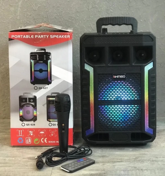 Портативная акустическая колонка Kimiso QS-627 с микрофоном и светомузыкой Для iPhone, Android
