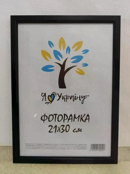 Фоторамка Алан А4 21х30 см чорний багет 1511 оргскло