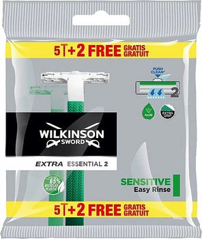 Одноразовые станки, 5+2 шт - Wilkinson Sword Extra 2 Essential Sensitive 7шт (1088457-79167)
