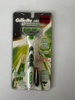 Чоловічий станок Gillette Mach3 Sensitive Power з одним картриджем і батарейкою
