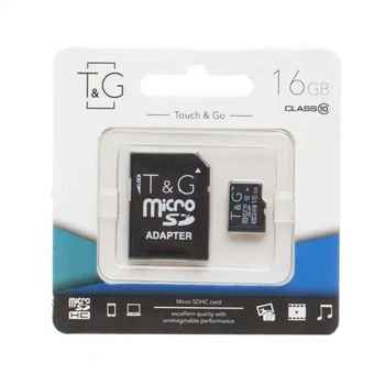 Карта пам'яті microSDHC T&G 16GB Сlass 10 (з адаптером)