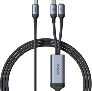 Kabel Joyroom Speedy Series S-A21 2in1 USB Type-C - USB Type-C / Lightning 100W 1.5 m Black (AT6941237100757)
