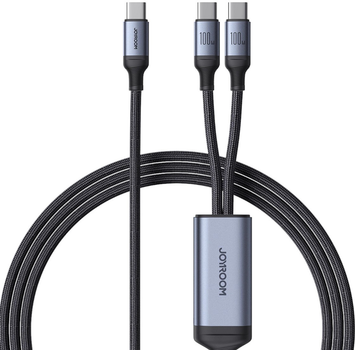Kabel Joyroom Speedy Series S-A21 2in1 USB Type-C - 2 x USB Type-C 100W 1.5 m Black (AT6941237100764)