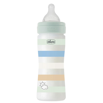 Пляшечка пластик Chicco Well-Being Colors, 250мл, соска силікон, 2м+ (Колір Бірюзовий)