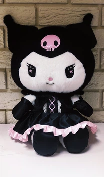М'яка іграшка "Kuromi Hello Kitty" 30 см чорного кольору