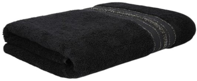 Ręcznik Homla Duke bawełniany Czarny z paskami lureksowymi 70 x 130 cm (5902869926086)