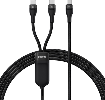 Kabel Baseus Flash Series II 2-in-1 USB Type-C - USB Type-C 1.5 m 100 W Black (6932172622480)