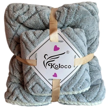 Набор полотенец Koloco микрофибра 70 х 140 + 35 х 75 см (41068) Бирюзовый