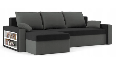 Диван кутовий Метро 235×140 см чорний-сірий