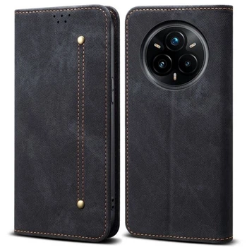 Чохол-книжка з кишеньками UniCase Jeans Wallet для Realme 14 Pro Plus - Black