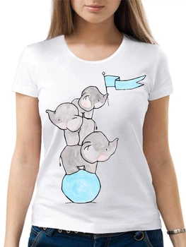 Футболка Слоні (cute elephants) PG00360 goodreclama XS Білий