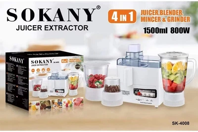 Соковыжималка SOKANY центробежная 800 Вт с контейнером 1,2 литра и защитой от перегрева
