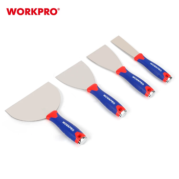 Набор ударных шпателей (нержавеющая термообработанная сталь) WORKPRO (4 шт: 40/80/100/150 мм) PRO WP204306