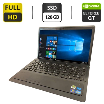 Ноутбук Б-класс Sony Vaio PCG-81412M / 15.6" (1920x1080) TN / Intel Core i5-2450M (2 (4) ядра по 2.5 - 3.1 GHz) / 8 GB DDR3 / 128 GB SSD / nVidia GeForce GT 540M, 2 GB GDDR3, 128-bit / WebCam / DVD-ROM б/у
