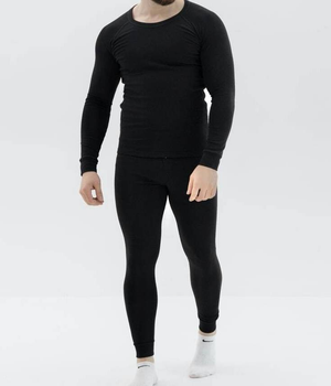 Мужское зимнее термобелье pro version Thermal на флисе черное XL комплект для холодной погоды нательное белье (IS-OP_22-G)