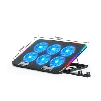 Подставка охлаждающая для ноутбука до 15.6" IceCoorel A9R Laptop Stand Blue RGB LED со сменой наклона черная