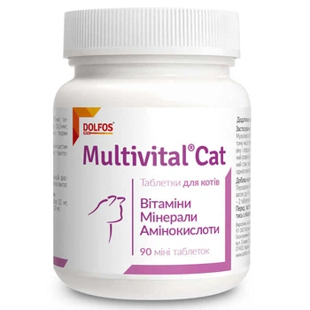 Витаминно-минеральный комплекс для кошек Dolfos Multivital Cat 90 шт. (5902232641851)