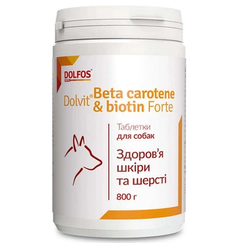 Витаминно-минеральный комплекс с биотином для собак и котов Dolfos Beta Karoten & Biotyna Forte 510 шт. (5903772193978)