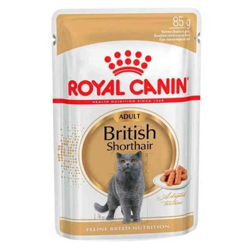 Влажный корм Royal Canin British Shorthair Adult для взрослых кошек породы Британская короткошерстная (кусочки в подливе), 85 г