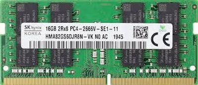 SK hynix 16GB DDR4 2666MHz SO-DIMM для ноутбуків, Non-ECC, Unbuffered, 1.2V RAM (HMA82GS6DJR8N-VK)