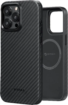 Карбоновий чохол Pitaka MagEZ Case Pro 4 Twill 1500D для iPhone 15 Pro Чорний + Сірий (KI1501PP)