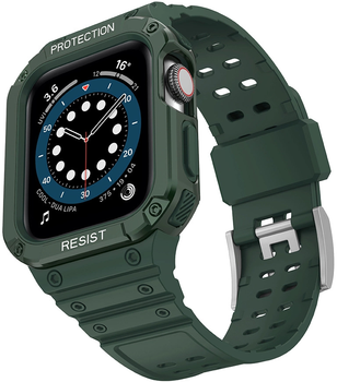 Ремінець із чохлом Hurtel Protect Strap Band для Apple Watch 42/44/45 мм Green (9145576231784)