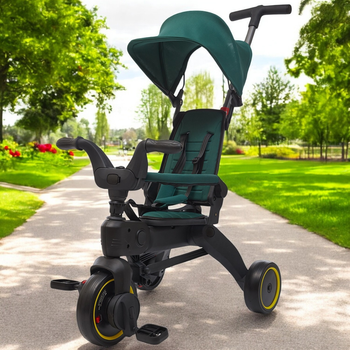 Трехколесный складной велосипед 5в1 IningBaby Green | Зеленый
