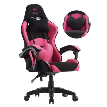 Кресло геймерское игровое Bonro Lady 806 черно-розовое (42300097)