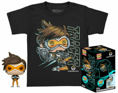 Подарунковий набір Funko Pop! & Tee Overwatch Tracer Фігурка 4 см + Футболка Розмір L (889698634656)