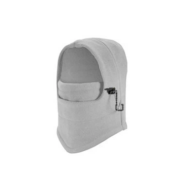 Зимова спортивна балаклава з товстого флісу з затяжками 31*35 см Beanies універсальний, універсальний, Світло-сірий
