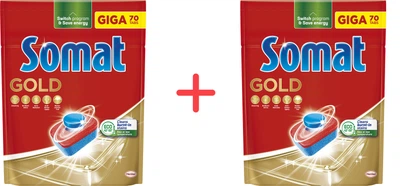 Упаковка таблеток для миття посуду в посудомийній машині Somat Gold Голд 70 таблеток + 70 таблеток (9000101808834/9000101808834)