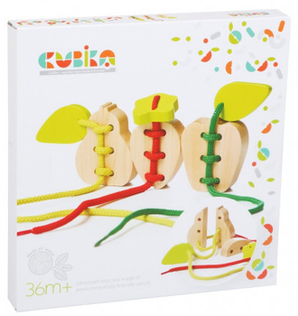 Дерев'яна гра-в'язалка Cubika Фрукти 12 деталей 14811 (4823056514811)